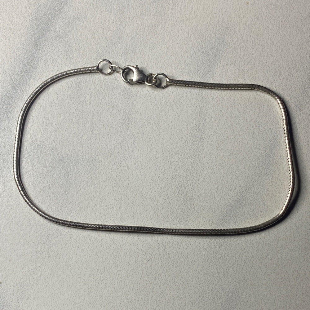 Sterling Silver Snake Chain Bracelet 7" 925‎